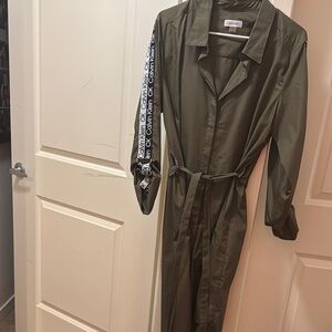 Calvin Klein Olive Green Trench Coat